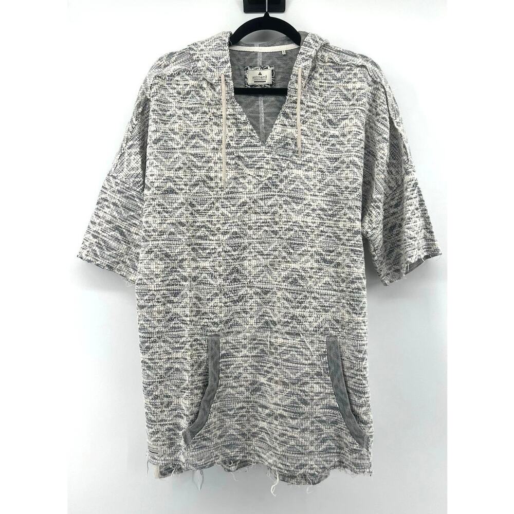 Astrneme Camden Short Sleeve Hoodie Men's Size XL Cream Gray